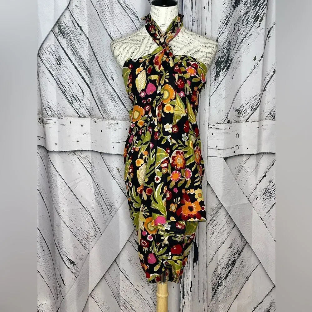 NWT Pottery Barn Sarong With Carrier Bag Floral OS